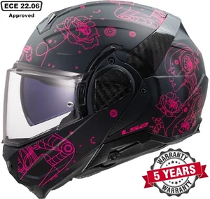 LS2 FF910 ADVANT II MODULAR FLIP FRONT FULL FACE MOTORCYCLE HELMET SOPHIA PINK - Picture 1 of 9