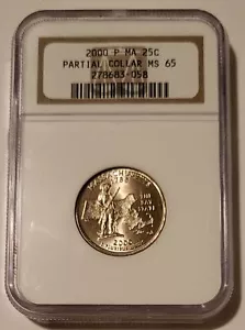 2000 P Massachusetts State Quarter Error Partial Collar MS65 NGC - Picture 1 of 4