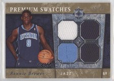 2006 Ultimate Collection Premium Gold Quad Swatches /75 Ronnie Brewer Rookie RC