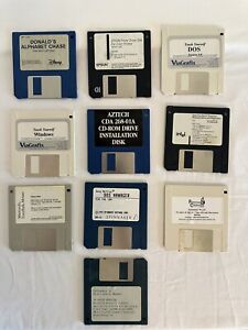 3.5 floppy disk lot of 10 Mixed Software Untested | IBM DOS Windows Intel Epson