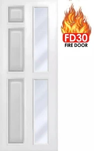 ✅ Internal Pre Finished 5 Panel Glazed Fire Rated (🔥FD30) Door 36.5x80.5In 44mm - Picture 1 of 3