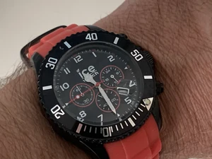 Original ICE Watch Chronograph in Schwarz, Silikon Armband orange Herren Unisex - Bild 1 von 6