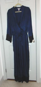 Victoria's Secret DARK BLUE ZEBRA PRINT ROMPER JUMPEUIT XL BLACK TRIM - Picture 1 of 3