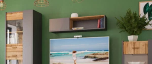 Estante de Pared Salón Estantería Librería 108cm Grafito Wotan Roble - Imagen 1 de 9