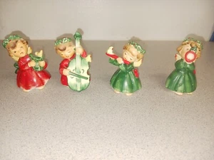Vintage NAPCO 1956 3BX2381 Set of 4 Christmas NOEL Angel Girls Japan - Picture 1 of 12