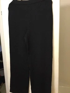 St. John Santana Knit Black Pants Sz 4  Elastic Waist Womens FREE SHIPPING - Picture 1 of 6