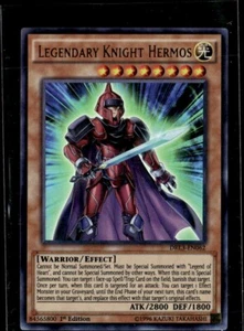 Yugioh Legendary Knight Hermos 1st Edition Dragons of Legends: Unleashed Holo LP - Picture 1 of 2