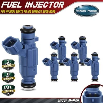 Juego de 6 inyectores de combustible para Hyundai Santa Fe Kia Sorento 2003-2006 Sedona V6 3,5 L Foto 1 de 4