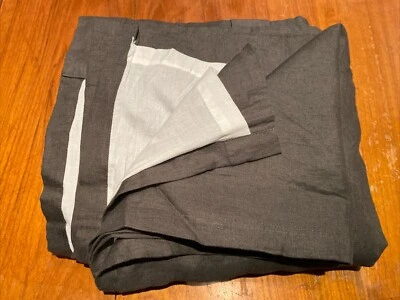 West Elm 100% Linen Black Out Lined Curtain Panel 48"W x 96"L Charcoal Grey - Image 1 of 3