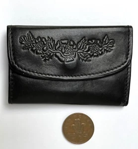 Black leather key holder coin purse BHS Vintage 1980s 1990s Indian leather bc - Picture 1 of 5
