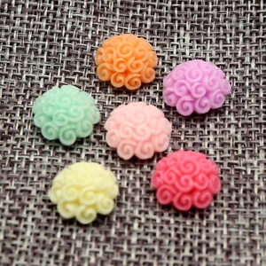 50 Mixed Color Flatback Resin Half Ball Flower Cabochons 12mm Bow Center Craft - Picture 1 of 9