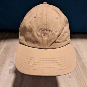 Ford Mustang Pink Outline Logo Vintage Beige Cap Adjustable NWT READ - Picture 1 of 11