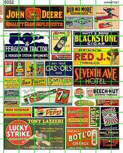 5032 DAVE'S DECALS HO ASSORTED MID CENTURY ADVERTISING SIGNAGE FARM HOME GROCERY - Picture 1 of 3