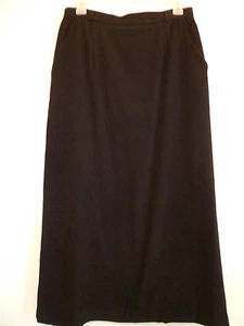 David Brooks womens Medium 8 10 black velvet long A-Line skirt pockets - Picture 1 of 8