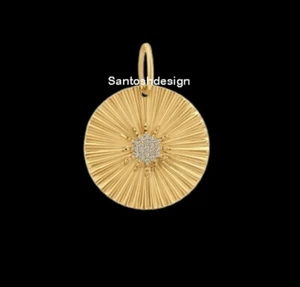 Schöne Scheibe Stern Diamant 925 Sterling Silber Charm Anhänger Schmuck, Geschenk - Bild 1 von 2