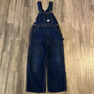 Vtg 40s 50s Buckhide Sanforized Denim Overalls Work Wear Size 30x28 Bibs Union - Picture 1 of 15
