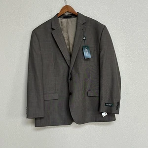NWT Lauren Ralph Lauren Men’s 50R Brown Sharkskin Wool Blend Blazer Jacket - Picture 1 of 10
