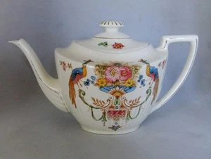 Tetera de cerámica Fielding's Devon Ware de colección: patrón ELY: forma ovalada georgiana - Imagen 1 de 13