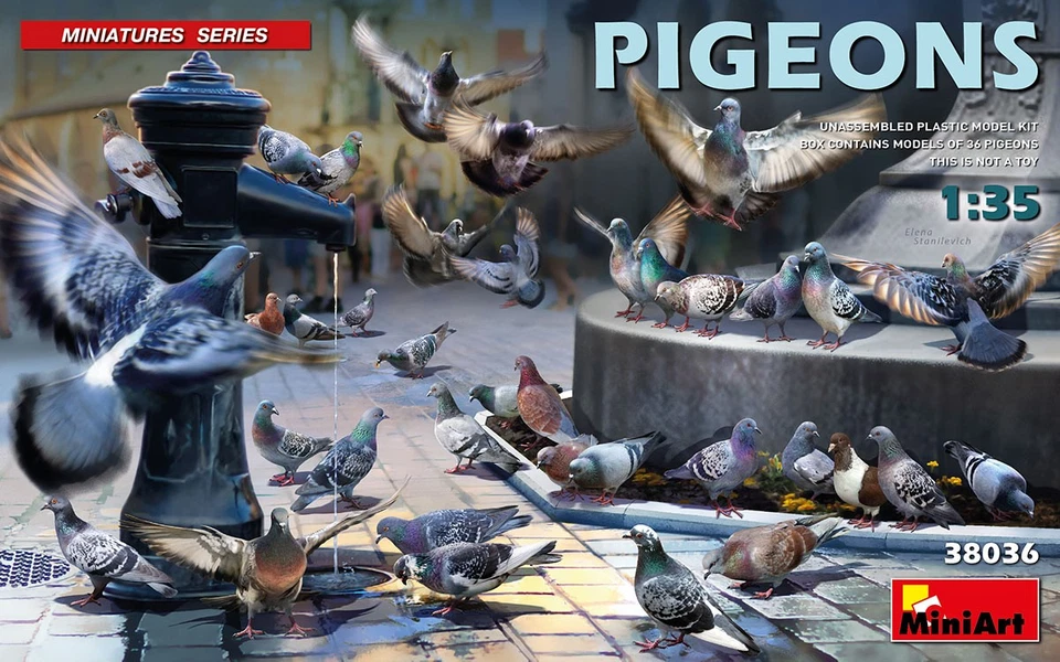 Pigeons Miniatures Figure 1:35 Plastic Model Kit MINIART - Immagine 1 di 1