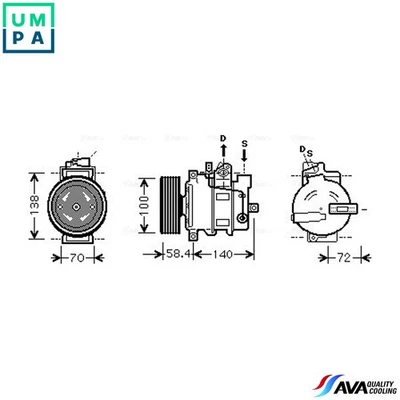 COMPRESSOR AIR CONDITIONING AIAK262 FOR AUDI A4/S4/Convertible A6/S6/Allroad A4 - Image 1 of 4