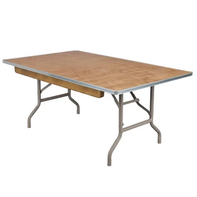 Mesa de banquete plegable rectangular de madera contrachapada para niños de 48" x 30" (4 pies) de Chivari Foto 1 de 4