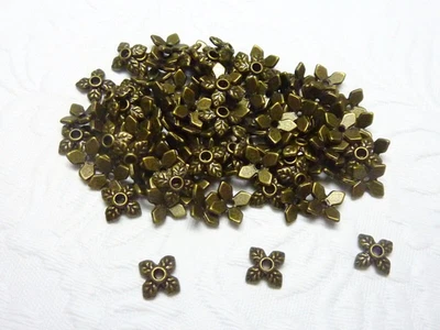 100pcs Antique Bronze Leaf Bead Caps 6mm Jewellery Making Craft - image 1 of 4