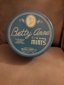 Vintage Betty Anne Creamy Mints Tin Beddall Candy Collingswood NJ - Picture 1 of 9