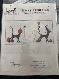 Imaginating TRICKY TREAT CATS Silly Snobs Cross Stitch Kit . Thread And Cloth - Picture 1 of 4