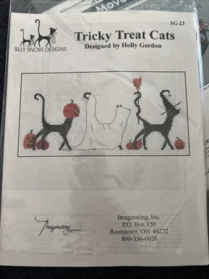 Imaginating TRICKY TREAT CATS Silly Snobs Cross Stitch Kit . Thread And Cloth - Image 1 of 4