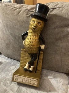 Grande statua vintage Mr Peanut pubblicitaria figura fioriere esposizione negozio alta 18" - Foto 1 di 14