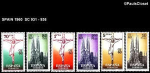 SPAIN 1960 SC 931-936 1ST INTL.  CONGRESS OF PHILATELY BARCELONA MNG F/VF - Picture 1 of 2
