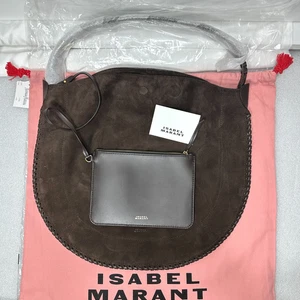 Isabel Marant Oskan Soft Suede Hobo Braided Shoulder Bag - Chocolate Leather NWT - Picture 1 of 13