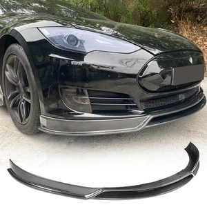 für Tesla Model S 2012-2017 Carbon Spoilerlippe Front Stoßstange Spoilerschwert - Picture 1 of 8