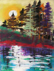 Original Moon Night Sky Pastel Painting JMW art John Williams Impressionism 