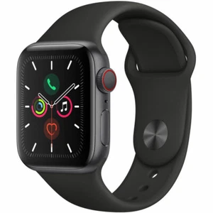 Apple Watch Series 5 40mm Space Gray Aluminum Case Black Sport Band (GPS + CELL) - Picture 1 of 1