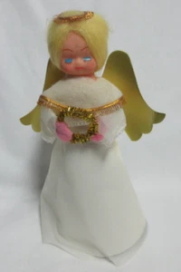 MCM Christmas Angel Tree Topper White and Gold 7.5" tall Holidays - Picture 1 of 7