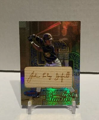 2002 Bowman's Best Gold #128 Josh Barfield relíquia de morcego - Imagem 1 de 2