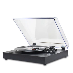 MzeliKing Vinyl Record Player  Turntable Wooden Tabletop Vintage Gramophone E8Y5 - Picture 1 of 10