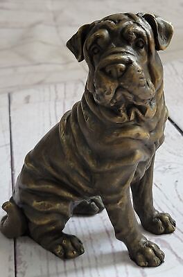 Shar Pei: Hot-Cast Bronze Figurine 6 Inches Long Kitchen & Home Decoration Art • 167.37$