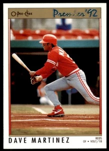1992 O-PEE-CHEE PREMIER DAVE MARTINEZ . CINCINNATI REDS #75 - Picture 1 of 2