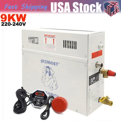 220V 9KW Steam Generator Sauna Steamer w/ ST-135M Controller Steambath Machine - Image 1 of 4