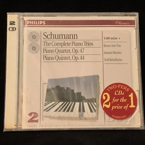 SCHUMANN Piano Trios, Piano Quartet, Quintet - BEAUX ARTS TRIO - PHILIPS 2CD NEW - Picture 1 of 2