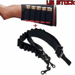 Tactical 2 Point 15 Rounds Shotgun Sling Cartridge with 5 Round Buttstock Pouch - Picture 1 of 12