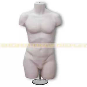 Male Mannequin Display Half Body (sldfull) with Round Stand SKIN - Picture 1 of 2