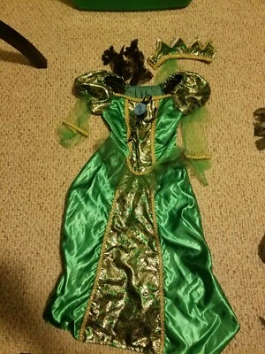 Vestido Rubíes Halloween Verde/Dorado Renacimiento Talla Mediana Niñas, ¡Usado! Foto 1 de 4