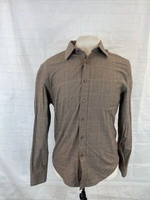 Ajuste a medida Jos A. Camisa de vestir Bank para hombre marrón a cuadros mezcla de algodón M $98 Foto 1 de 4