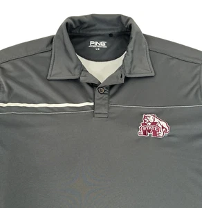 Mississippi State Bulldog Polo Ping Heat Gear Loose Mens Size Large Grey - Picture 1 of 9