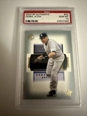 2003 SP Authentic #39 Derek Jeter New York Yankees PSA 10 - Image 1 of 4