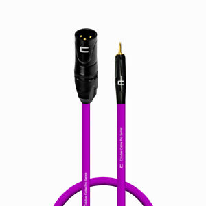 3-Pin XLR Male to 3.5 mm TS Unbalanced Mono Audio Cable Custom Length Color Cord