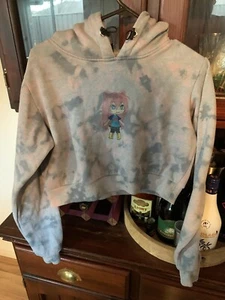 Cute Tie Dye Crop Top Hoodie - Picture 1 of 5